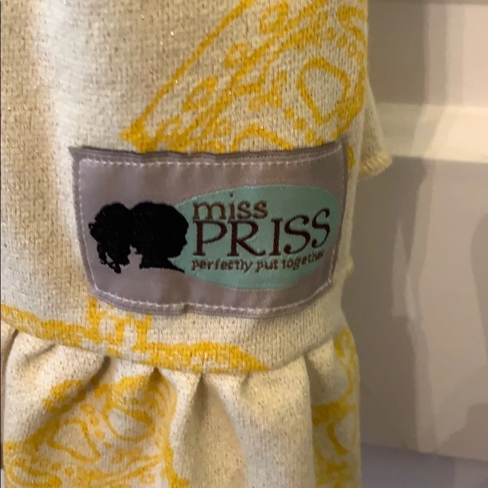 Miss Priss Yellow Sweatshirt Material Shorts Romper. Great Condition. Size 3T